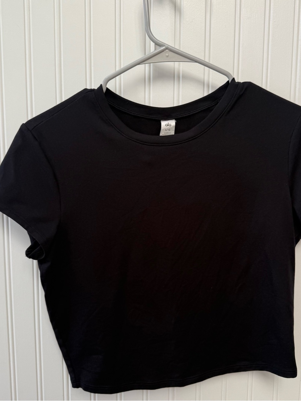 ALO Yoga Black Crew Neck Short Sleeve Tee